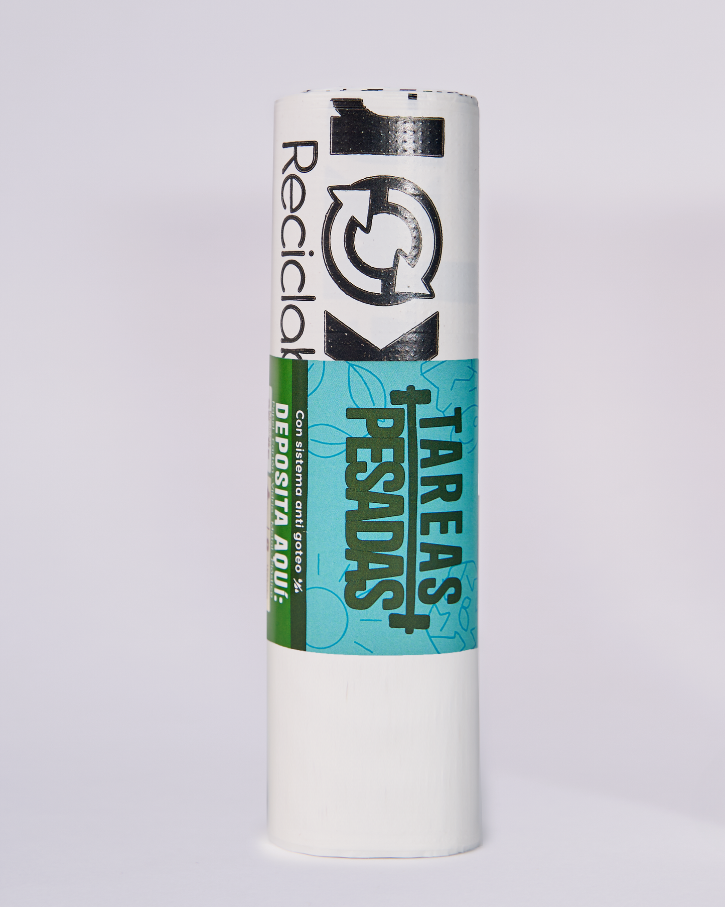 Bolsa reciclada talla L 65x90cm color blanco con mensaje ecológico